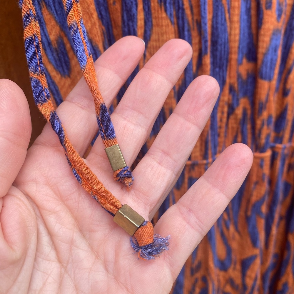 Lisa & Lucy Orange and Blue Vintage Style Maxi Dress - Picture 3 of 5